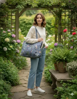 Alternative view of Grey Cotton Premium & Elegant Exotic Animal Print Quilted Tote Bag For Women