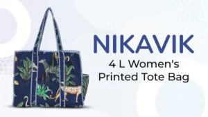 Alternative view of Navy Blue(Safari) Cotton Premium & Elegant Exotic Animal Print Quilted Tote Bag For Women